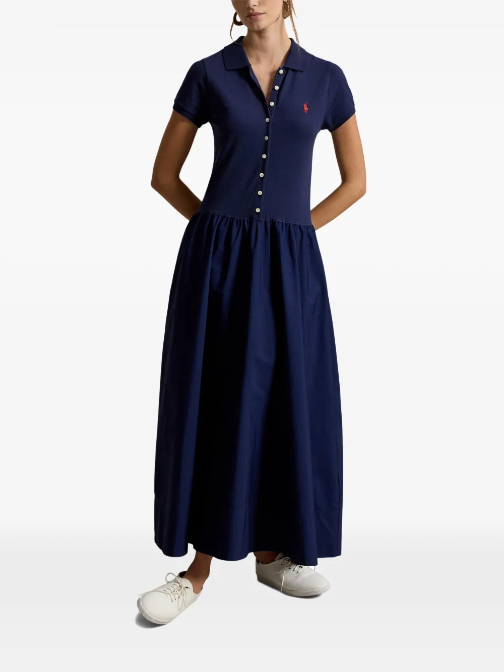 Polo Ralph Lauren Katoenen jurk met knopen Blauw