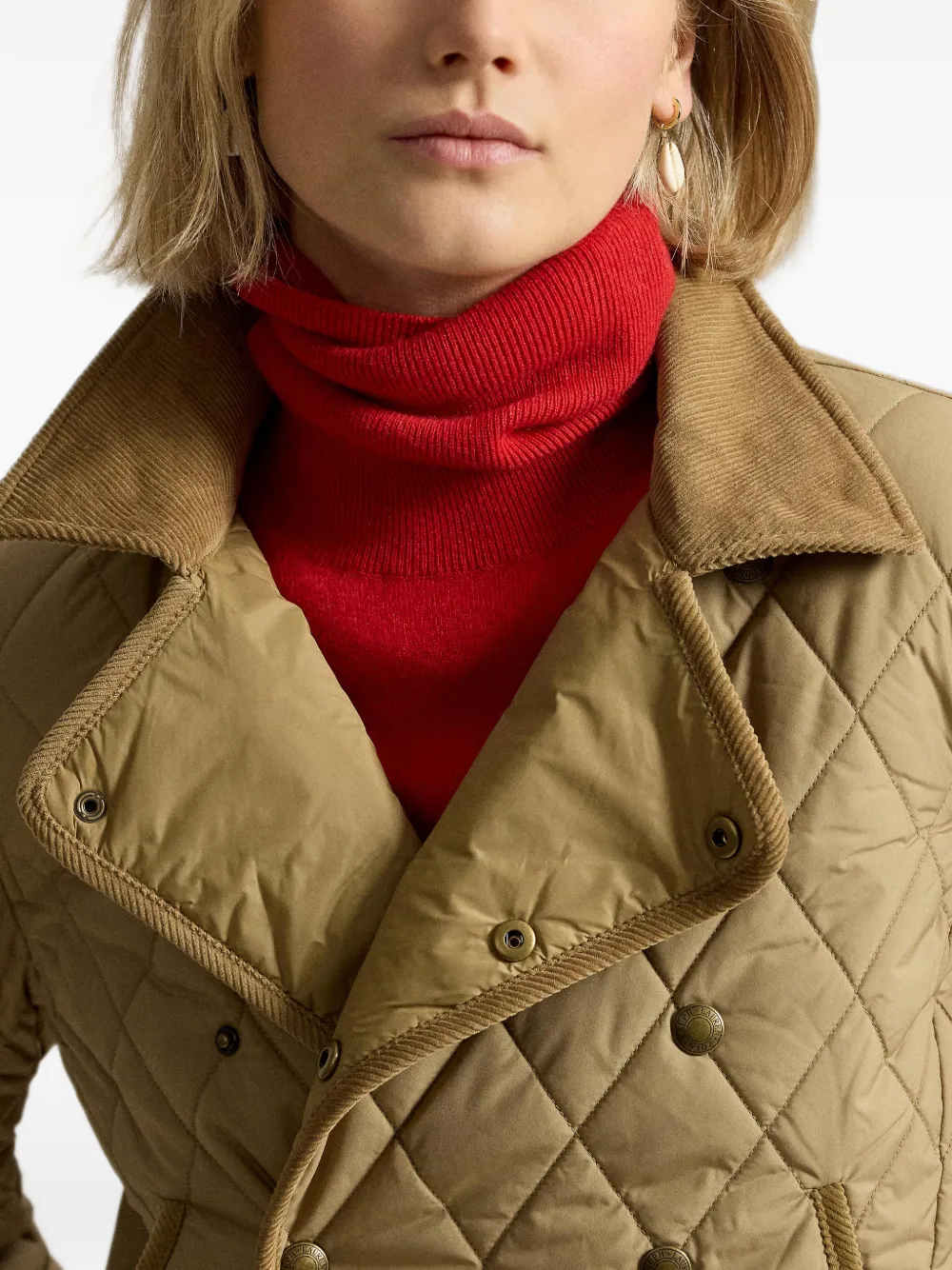 Polo Ralph Lauren Jas met dubbele rij knopen Beige