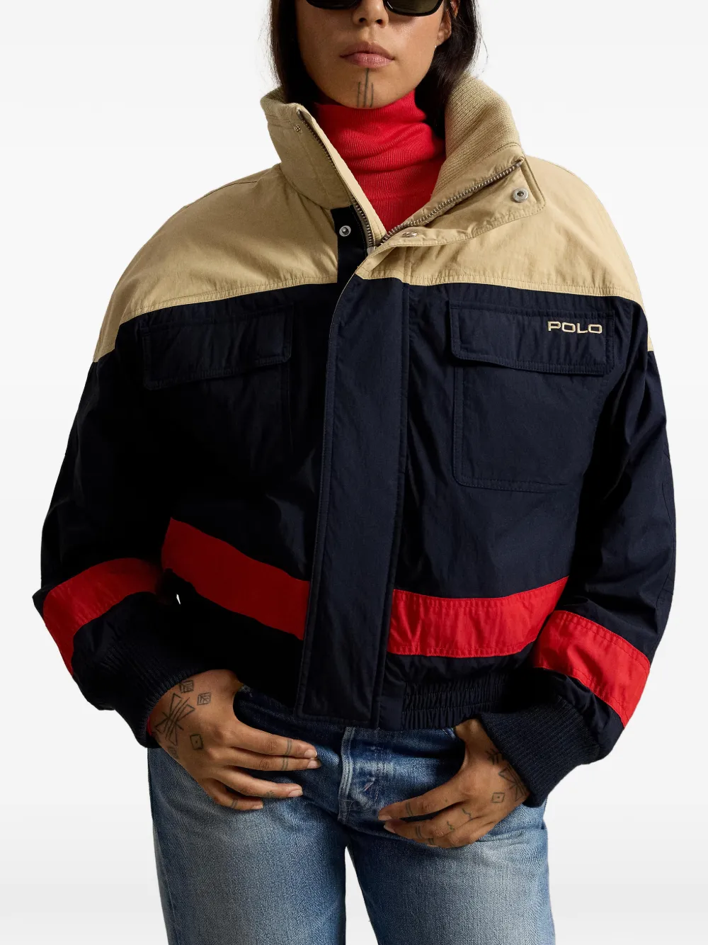 Polo Ralph Lauren Ski-jack met colourblocking Blauw