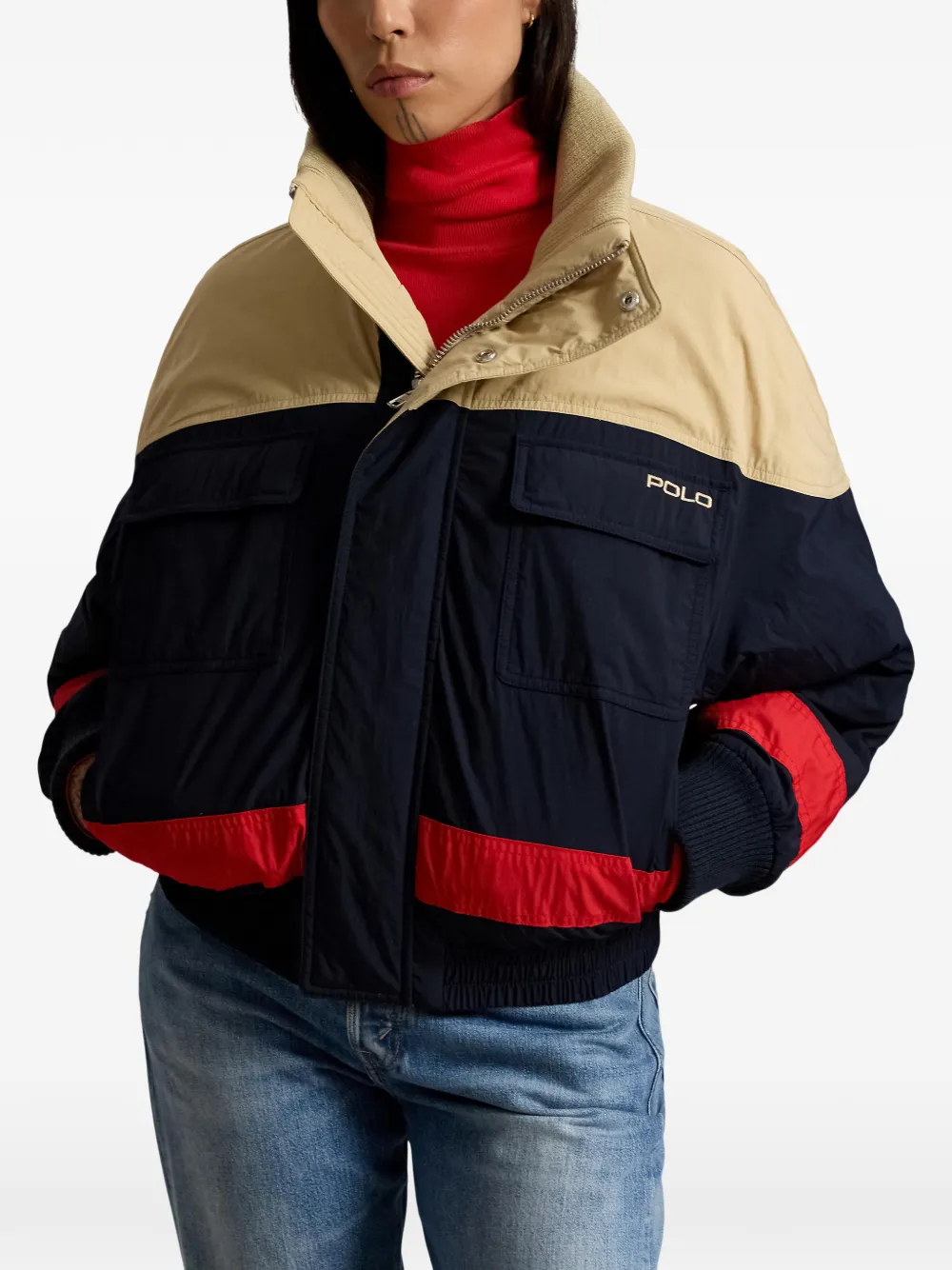 Polo Ralph Lauren Ski-jack met colourblocking Blauw