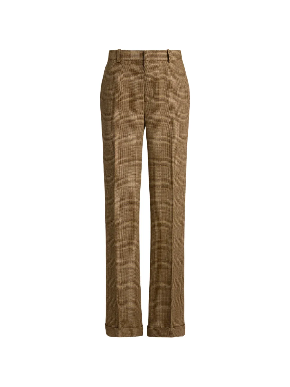 Polo Ralph Lauren Gerade Glen Plaid Tweed-Hose aus Leinen - Braun