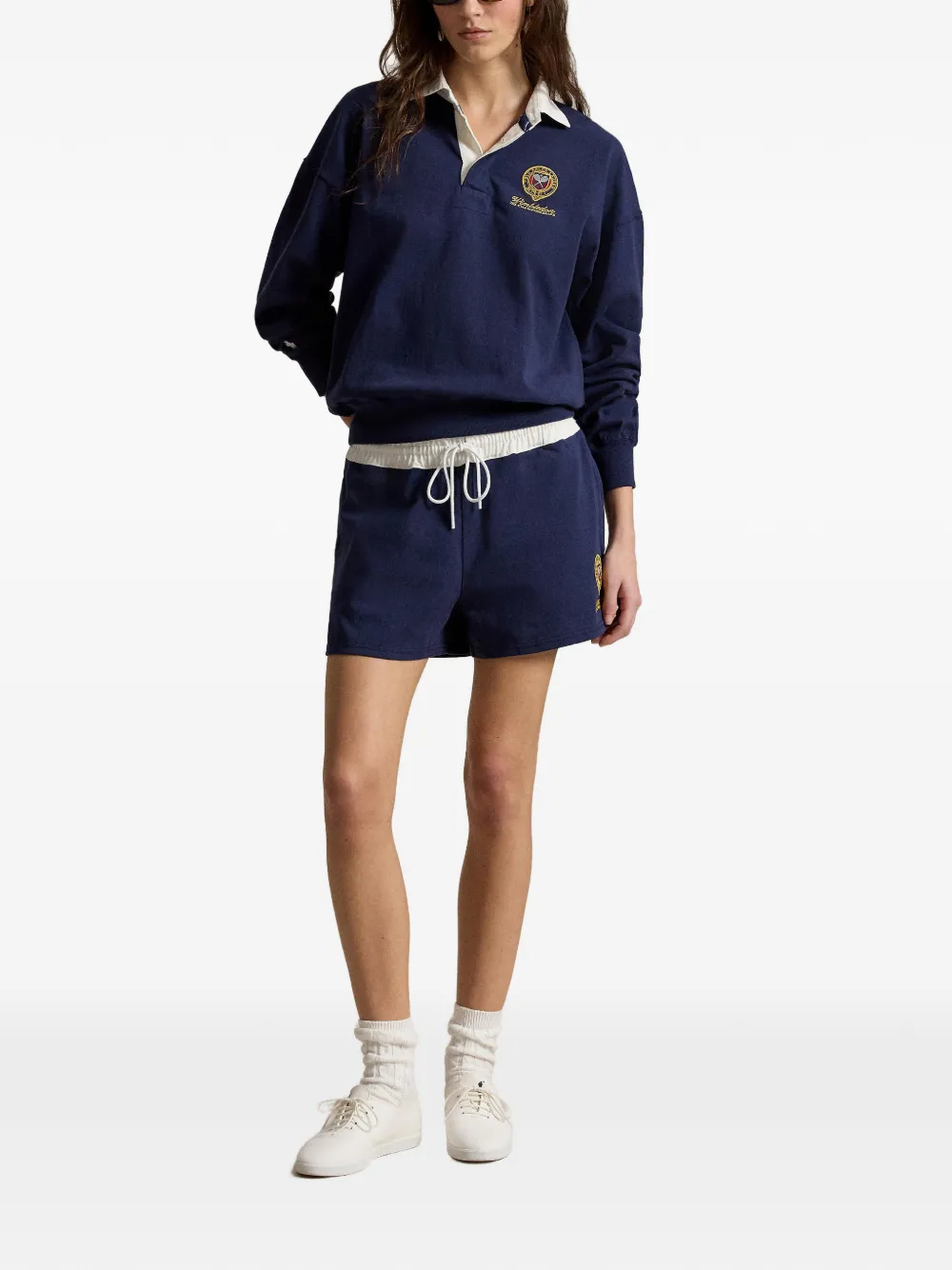 Polo Ralph Lauren Wimbledon katoenen poloshirt met geborduurd logo Blauw