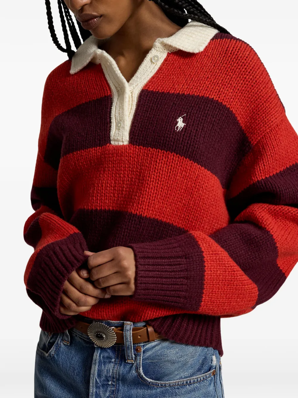 Polo Ralph Lauren Gestreepte rugby polotrui Rood