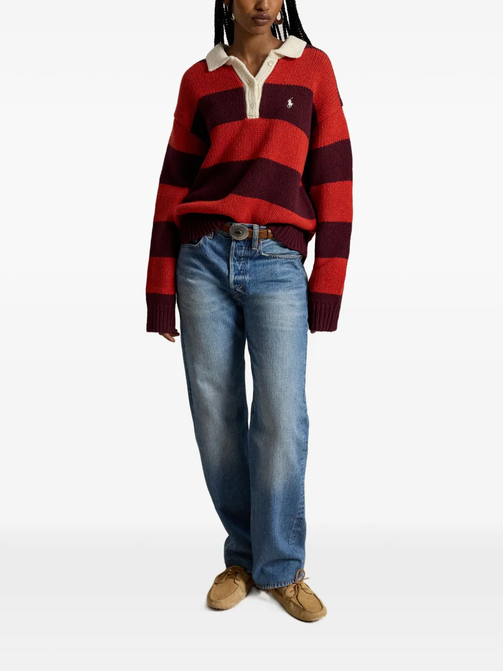 Polo Ralph Lauren Gestreepte rugby polotrui Rood