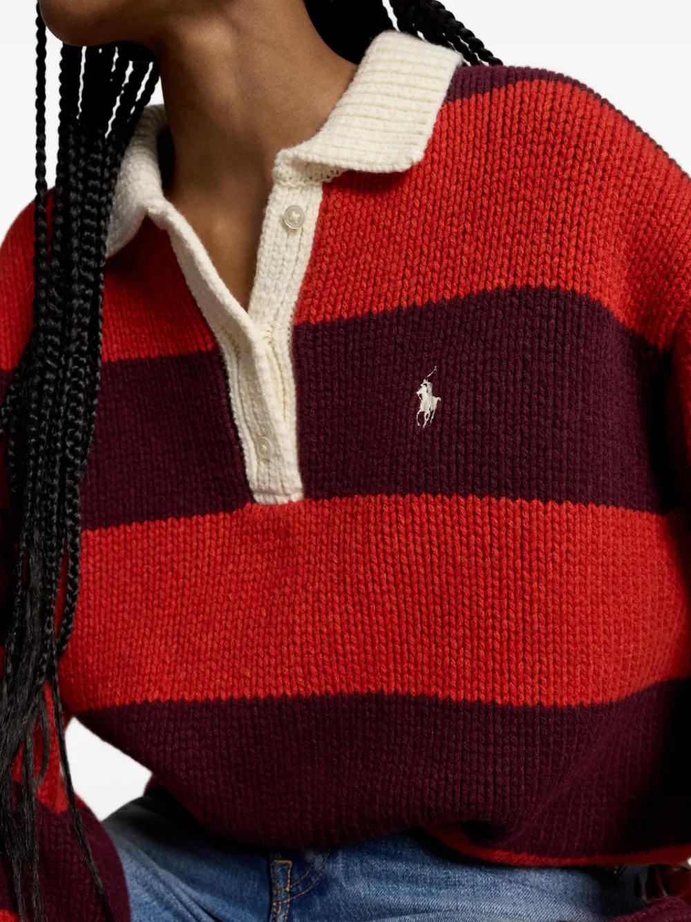 Polo Ralph Lauren Gestreepte rugby polotrui Rood
