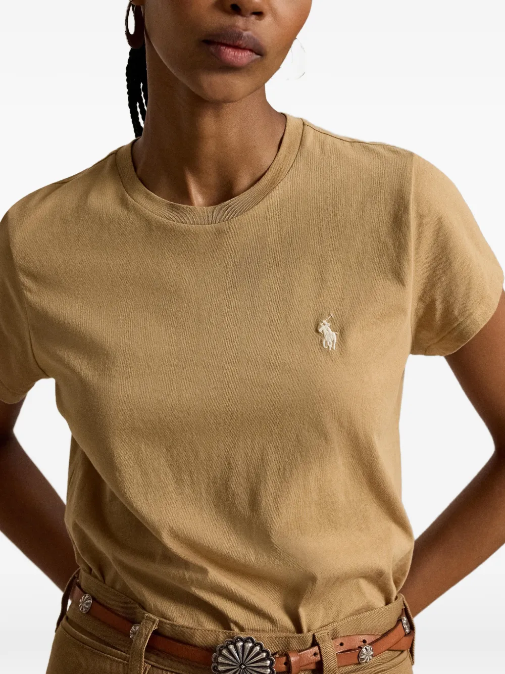 Polo Ralph Lauren T-shirt met geborduurd logo Beige