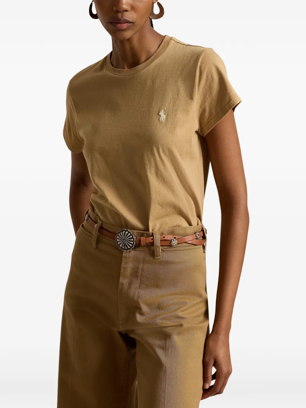 Polo Ralph Lauren T-shirt met geborduurd logo Beige