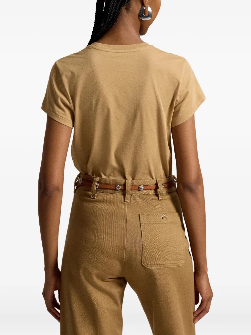 Polo Ralph Lauren T-shirt met geborduurd logo Beige