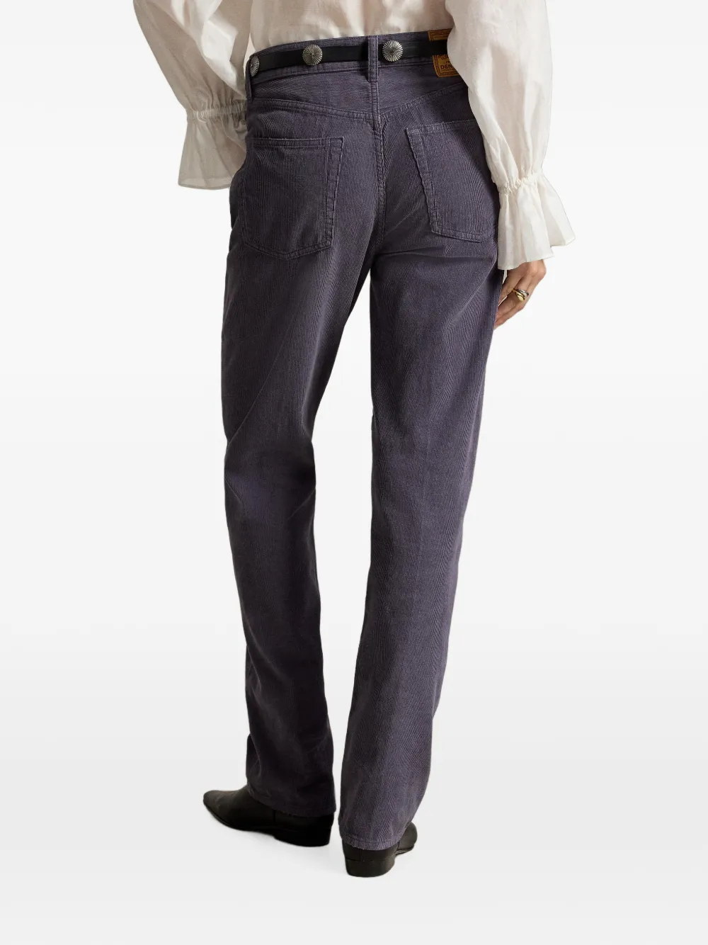 Polo Ralph Lauren Ribfluwelen ruimvallende straight broek Blauw