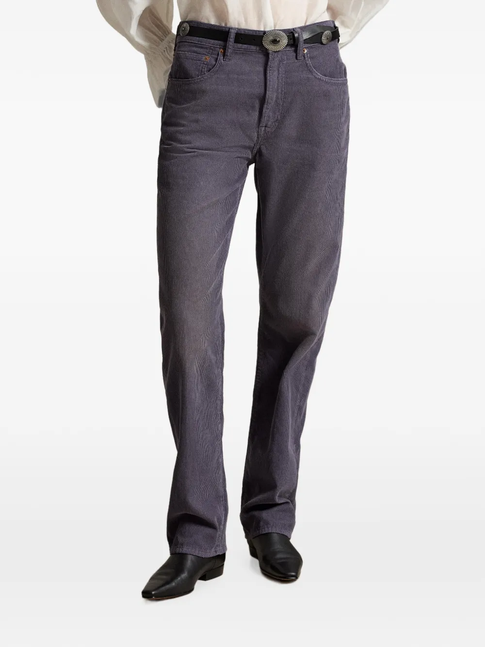 Polo Ralph Lauren Ribfluwelen ruimvallende straight broek Blauw