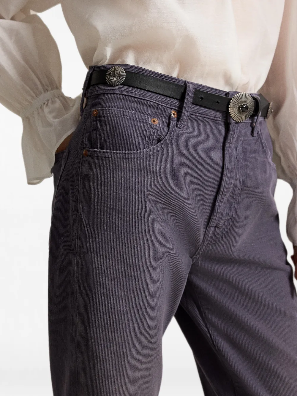 Polo Ralph Lauren Ribfluwelen ruimvallende straight broek Blauw