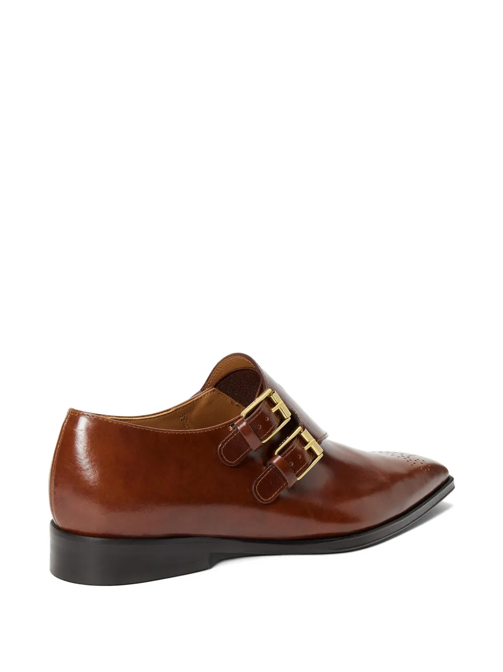 Polo Ralph Lauren Loafers met dubbele gesp en puntige neus Bruin