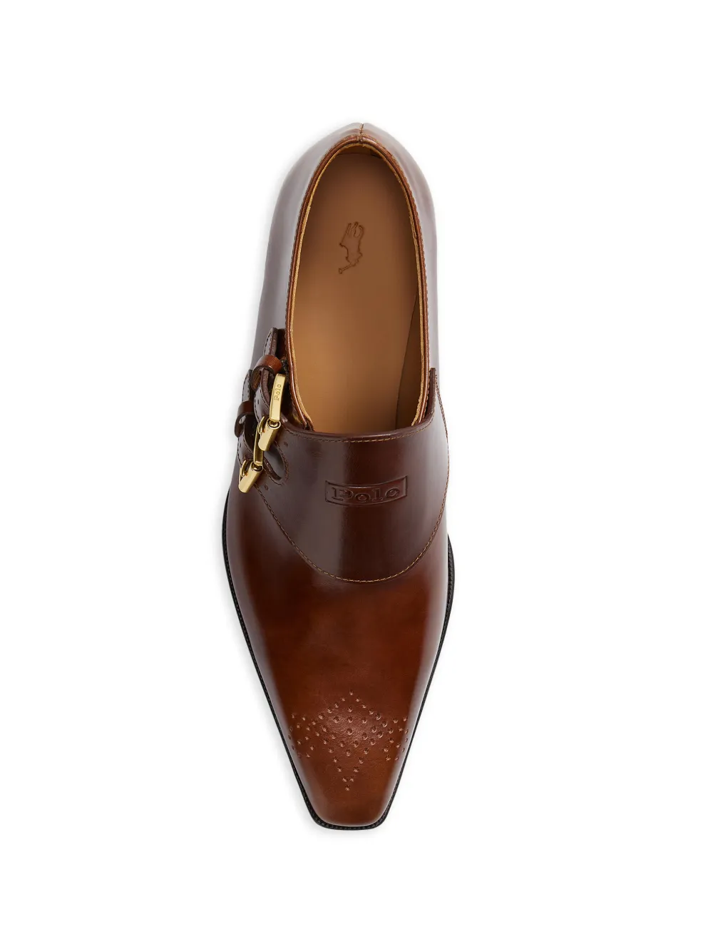 Polo Ralph Lauren Loafers met dubbele gesp en puntige neus Bruin