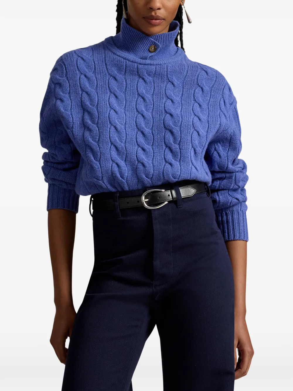 Polo Ralph Lauren Kabelgebreide polotrui Blauw