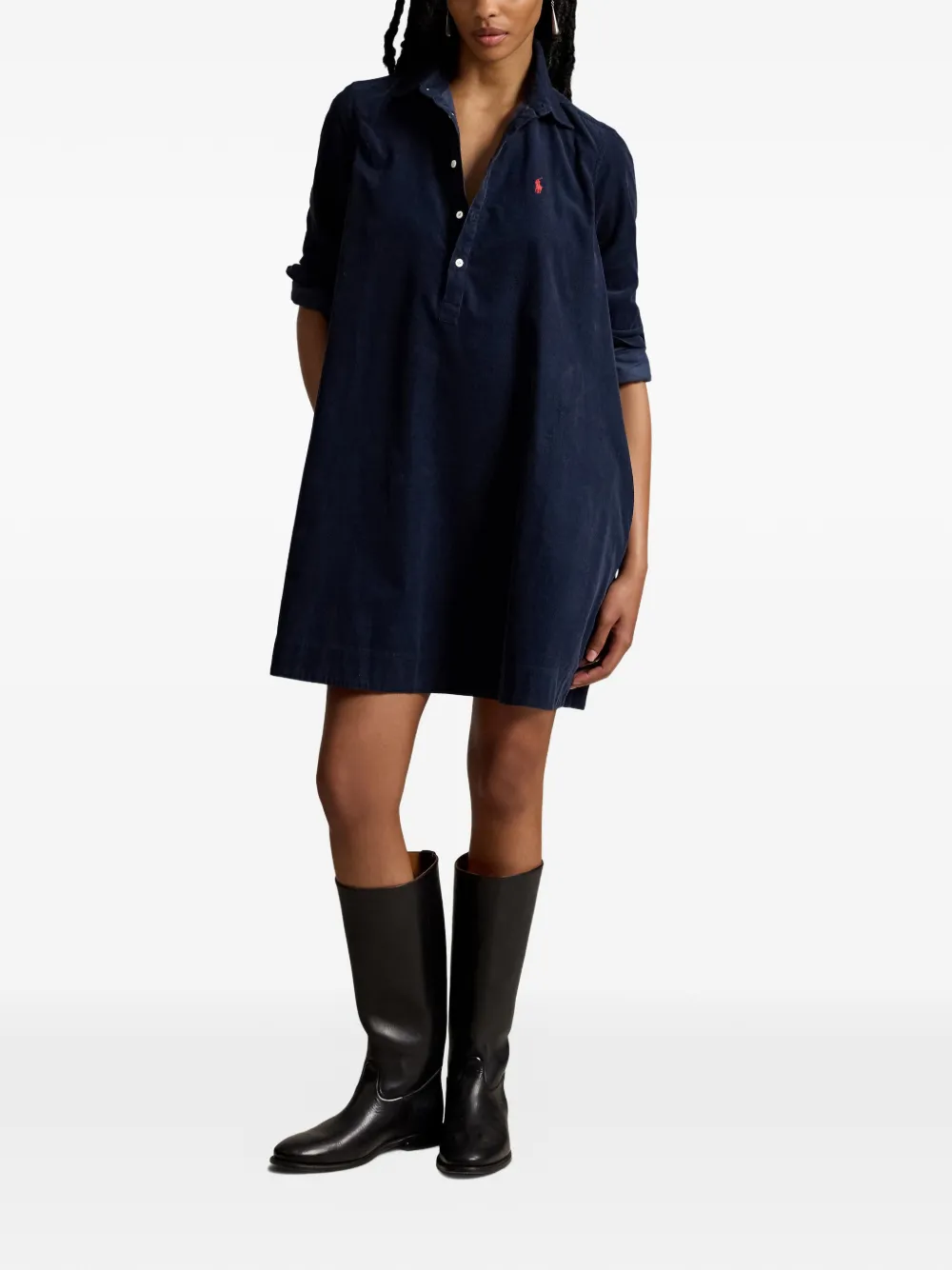Polo Ralph Lauren Mini-jurk met geborduurd logo Blauw