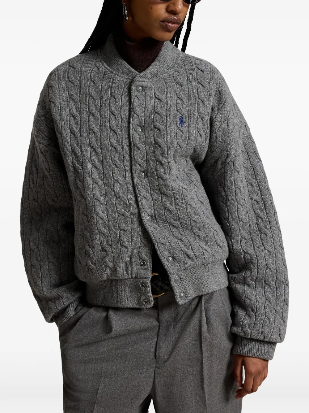 Polo Ralph Lauren Kabelgebreid bomberjack Grijs