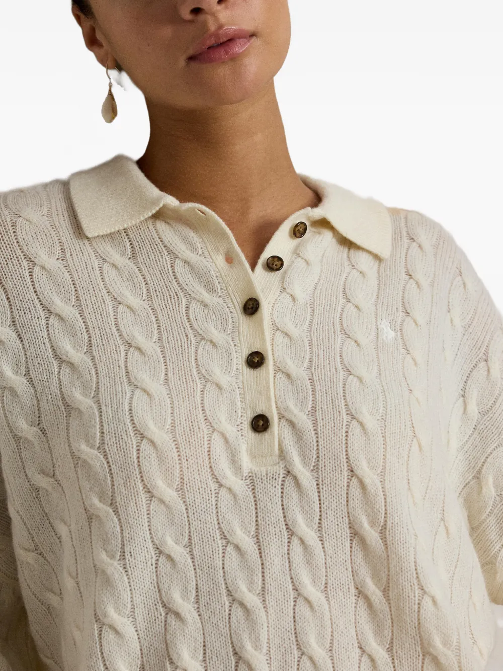 Polo Ralph Lauren Kabelgebreide polotrui Beige