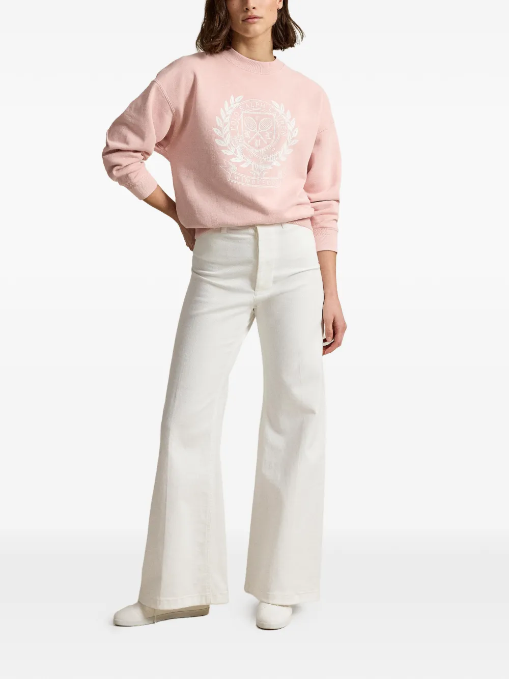 Polo Ralph Lauren Wimbledon sweater met borduurwerk Roze