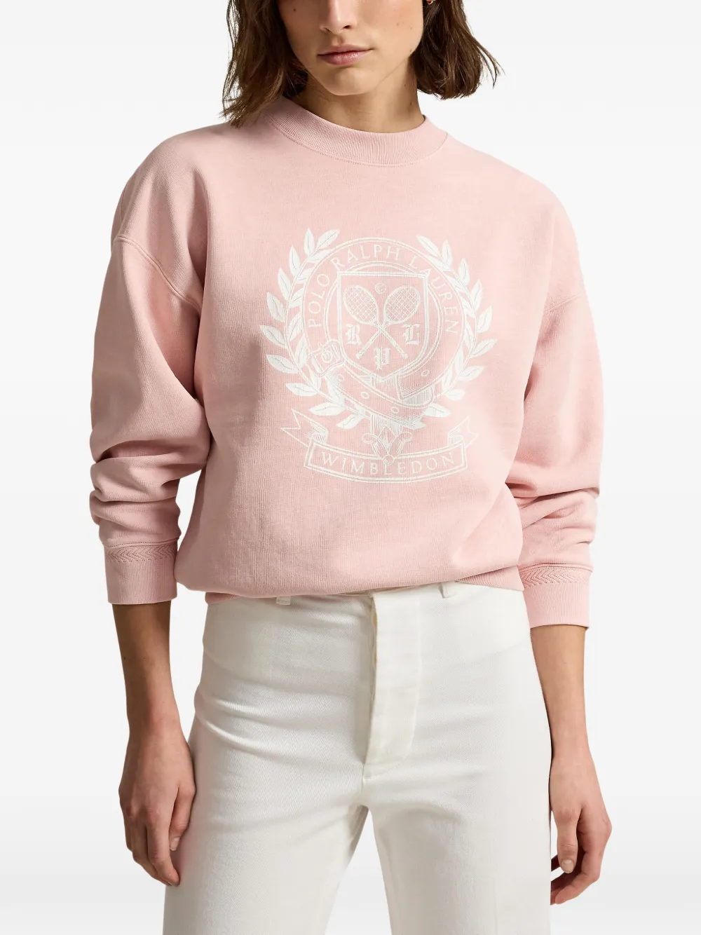 Polo Ralph Lauren Wimbledon sweater met borduurwerk Roze