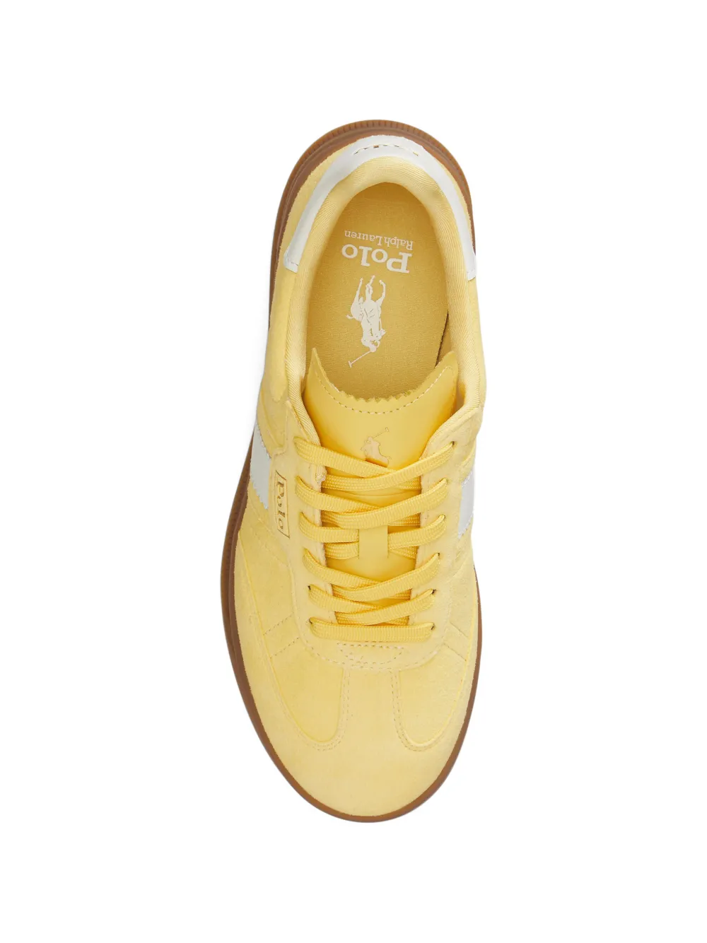 Polo Ralph Lauren Suède leren sneakers met streep Geel