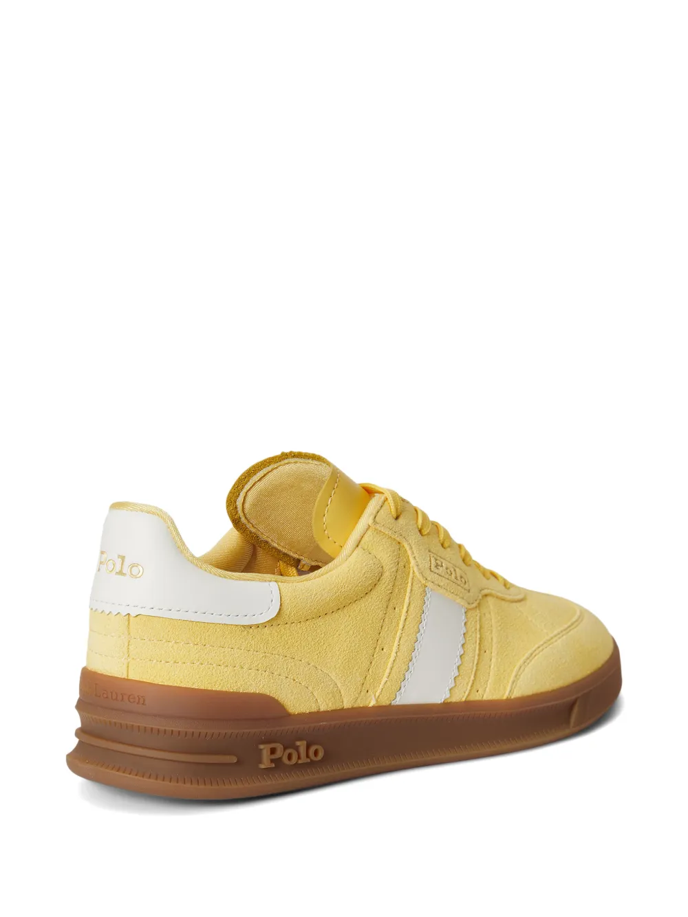 Polo Ralph Lauren Suède leren sneakers met streep Geel