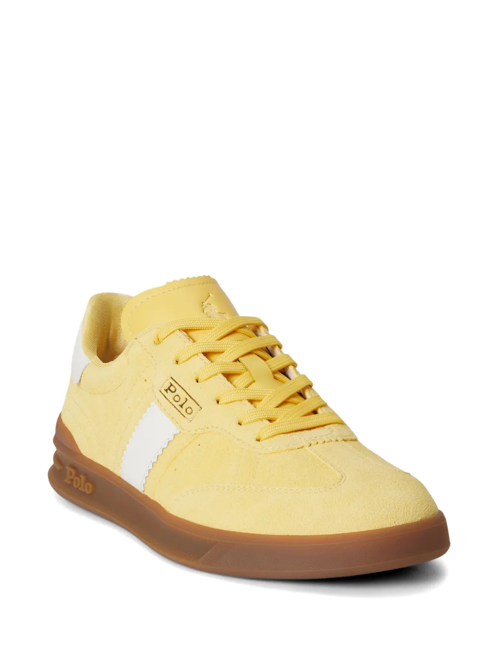 Polo Ralph Lauren Suède leren sneakers met streep Geel