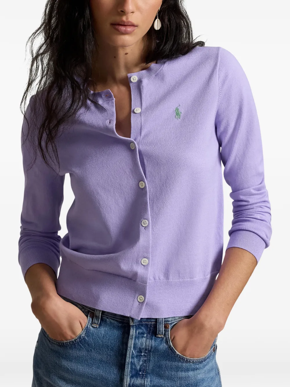 Polo Ralph Lauren Vest met geborduurd logo Paars