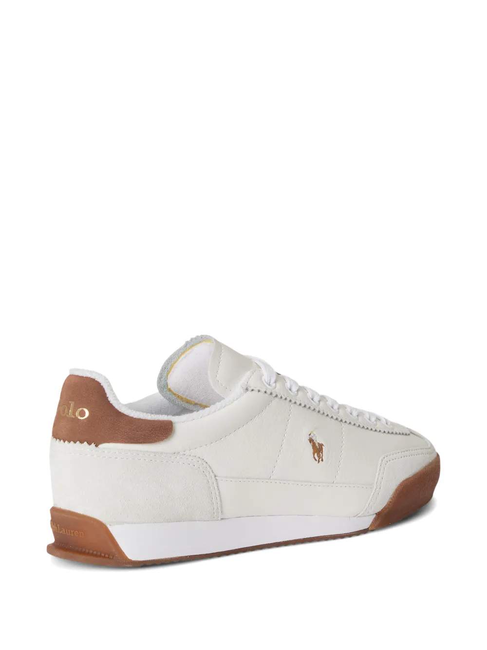 Polo Ralph Lauren Hester leren sneakers Beige