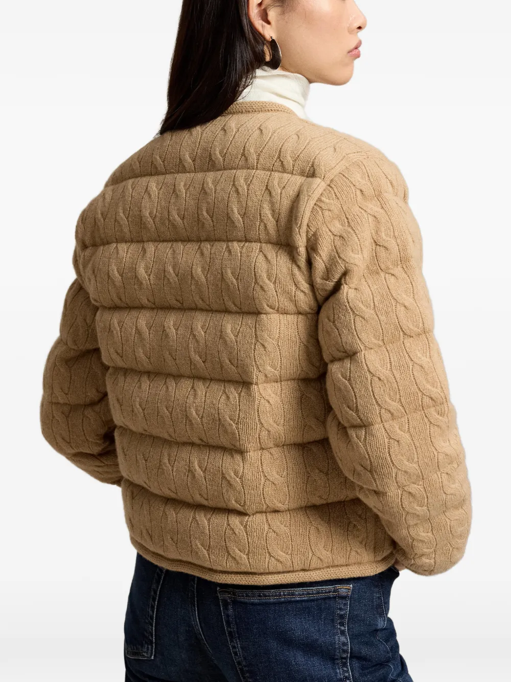 Polo Ralph Lauren Kabelgebreid bomberjack Bruin