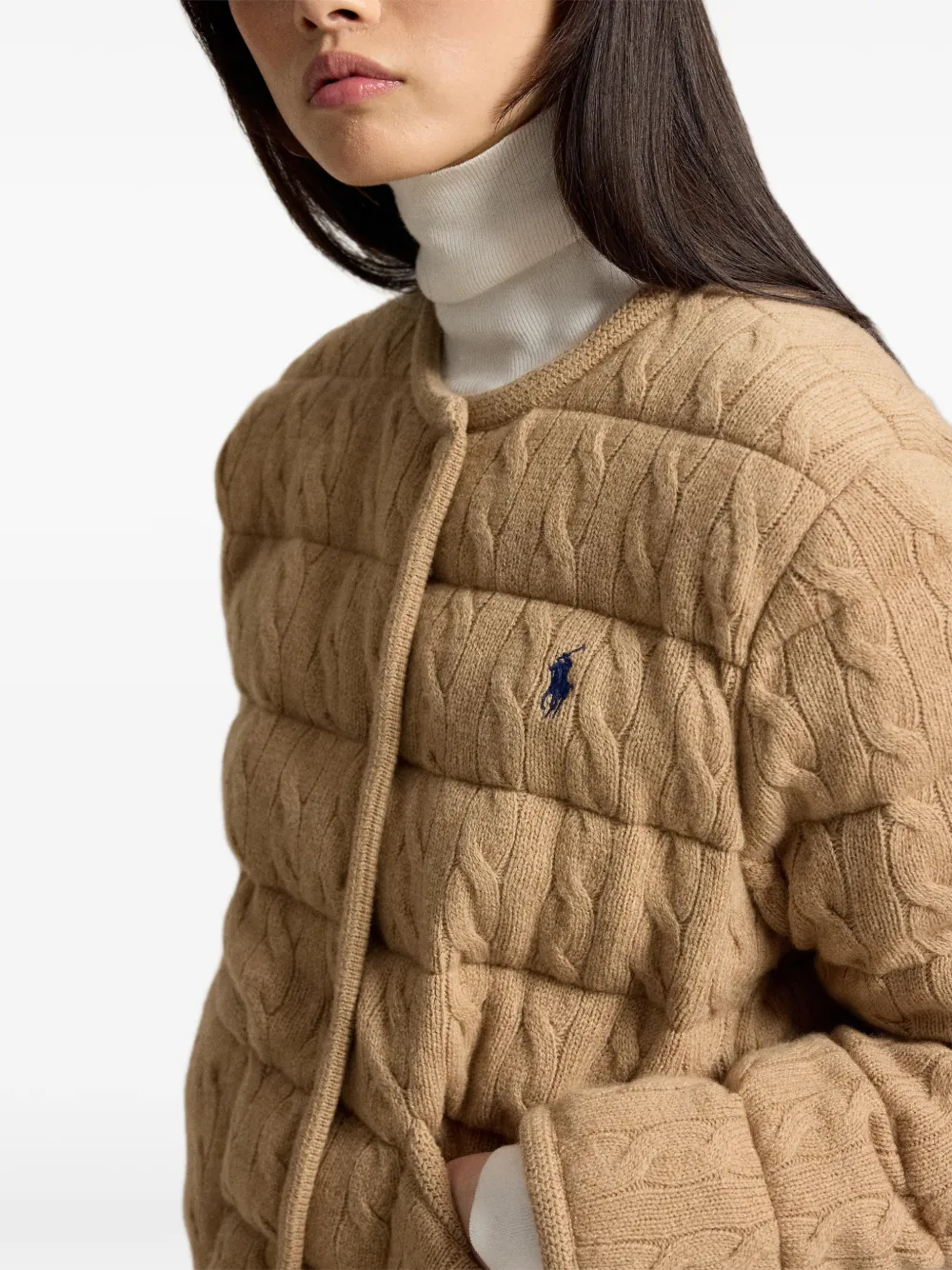 Polo Ralph Lauren Kabelgebreid bomberjack Bruin