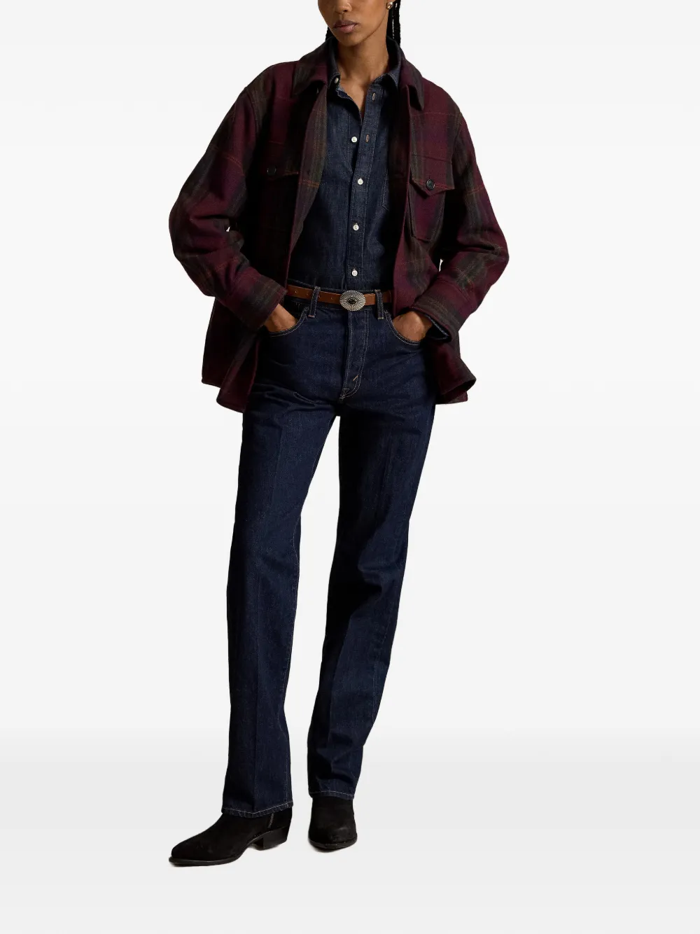Polo Ralph Lauren Geruit shirtjack Bruin