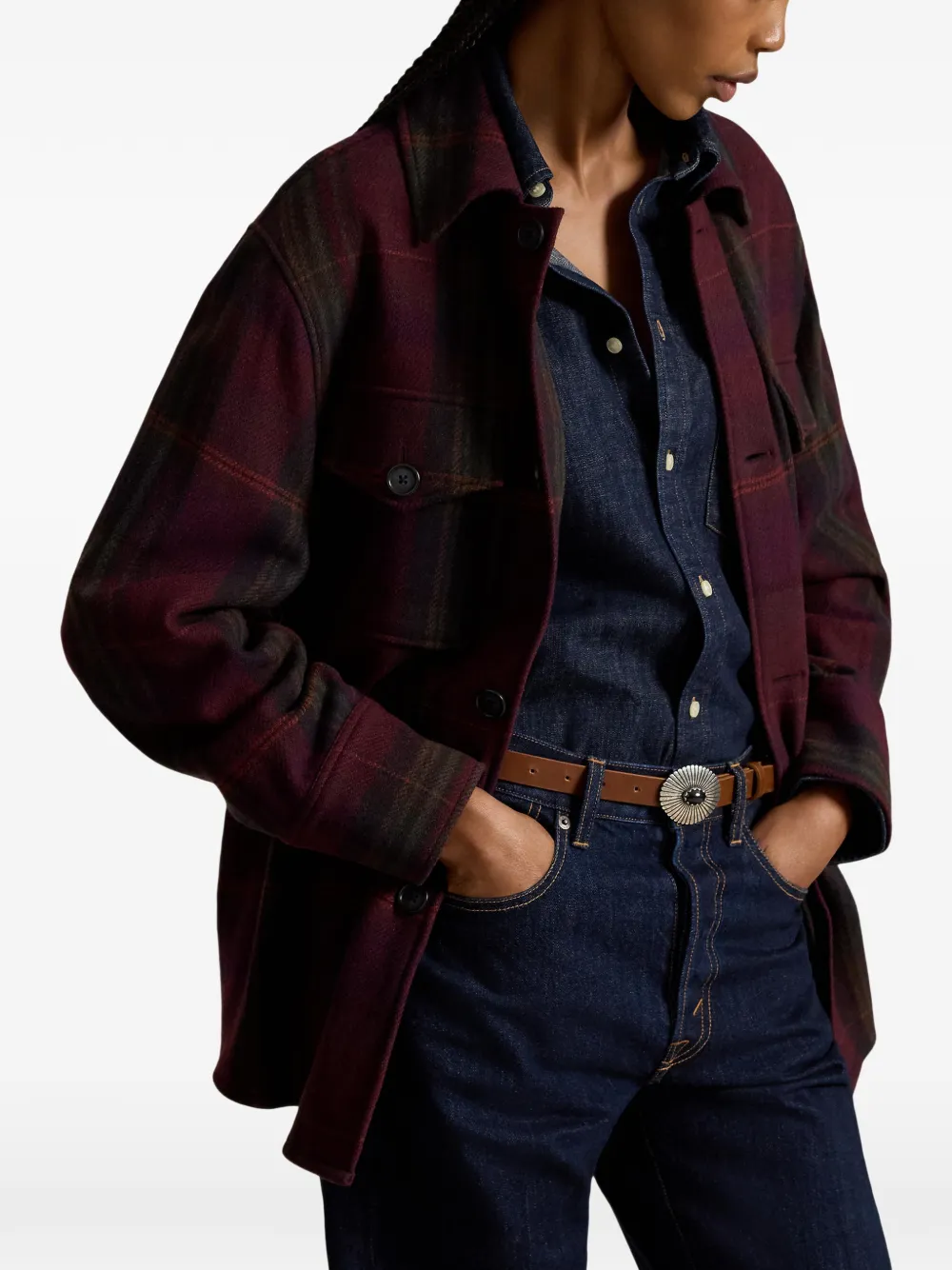 Polo Ralph Lauren Geruit shirtjack Bruin