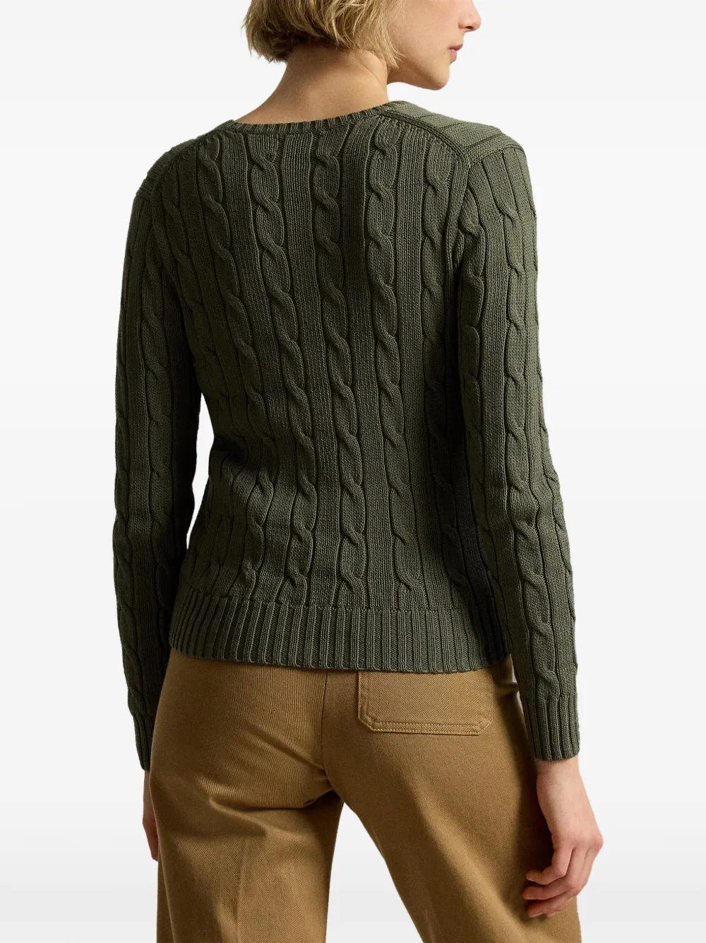 Polo Ralph Lauren Kabelgebreide trui met V-hals Groen