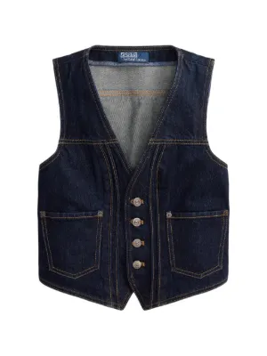 MM6 Maison Margiela ストーンウォッシュ デニムベスト | ブルー