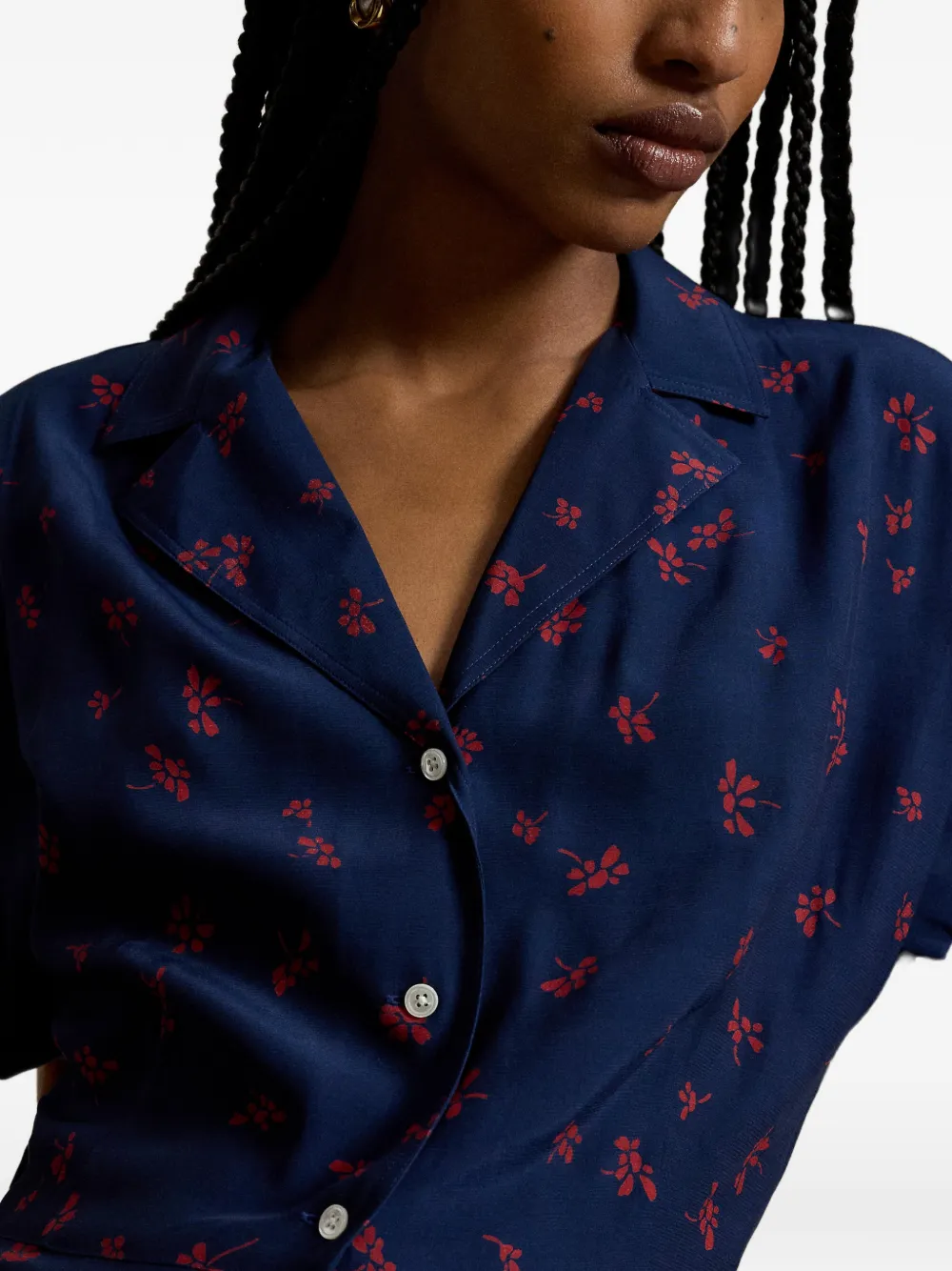 Polo Ralph Lauren Dakota midi-jurk met korte mouwen Blauw