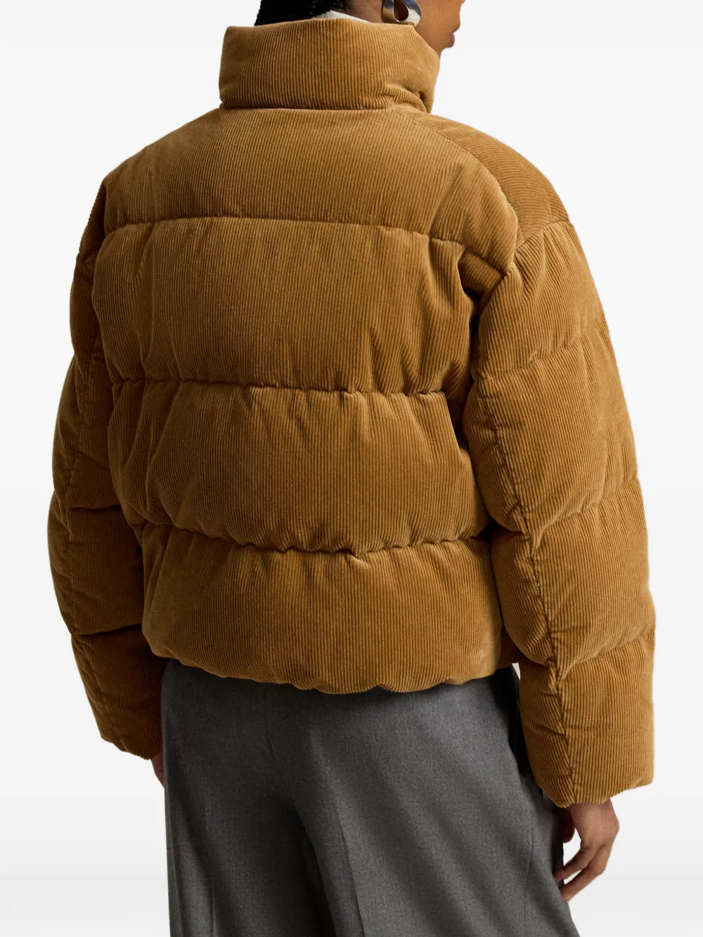 Polo Ralph Lauren Corduroy-effect Quilted Jacket in Brown, view 3