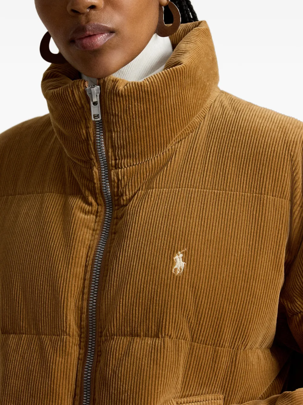 Polo Ralph Lauren Corduroy-effect Quilted Jacket in Brown, view 5