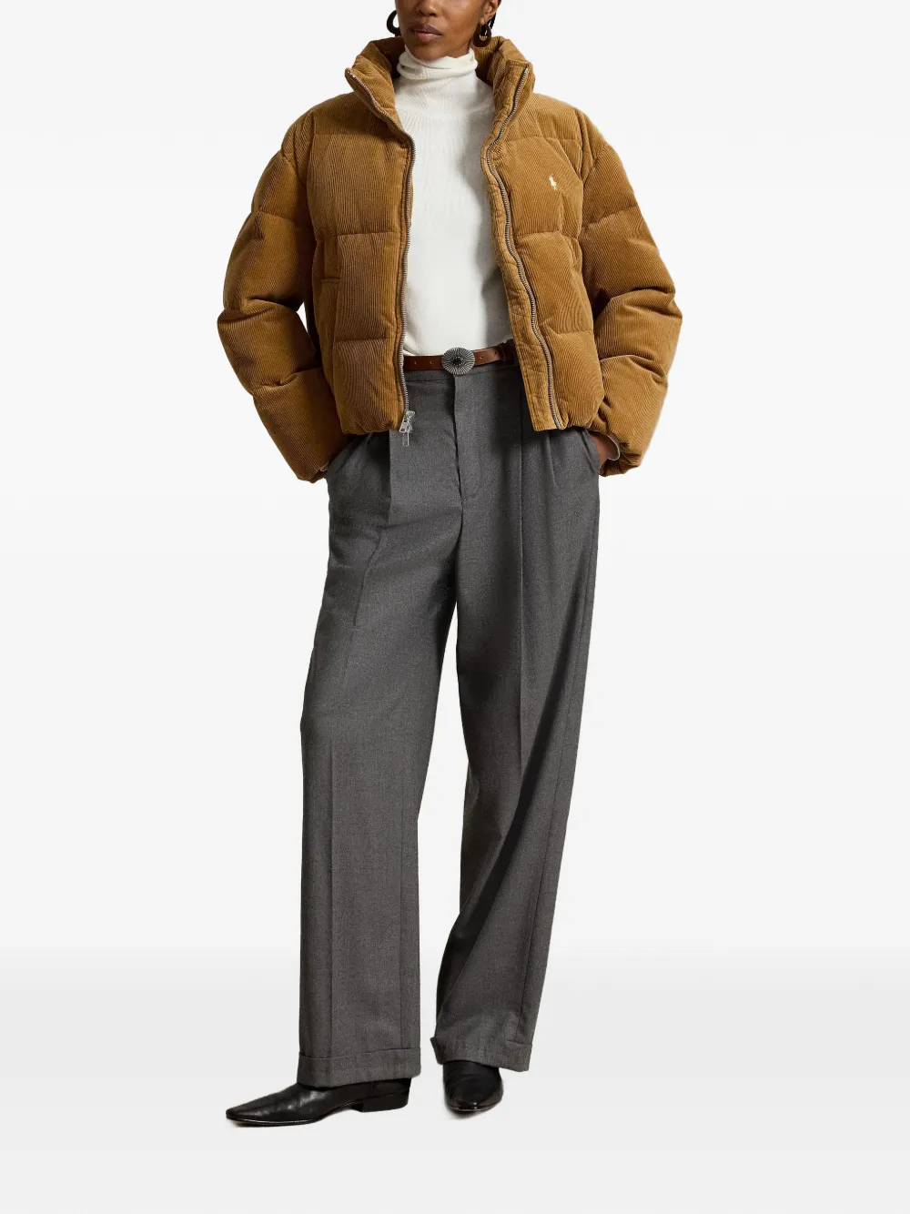 Polo Ralph Lauren Corduroy-effect Quilted Jacket in Brown, view 2