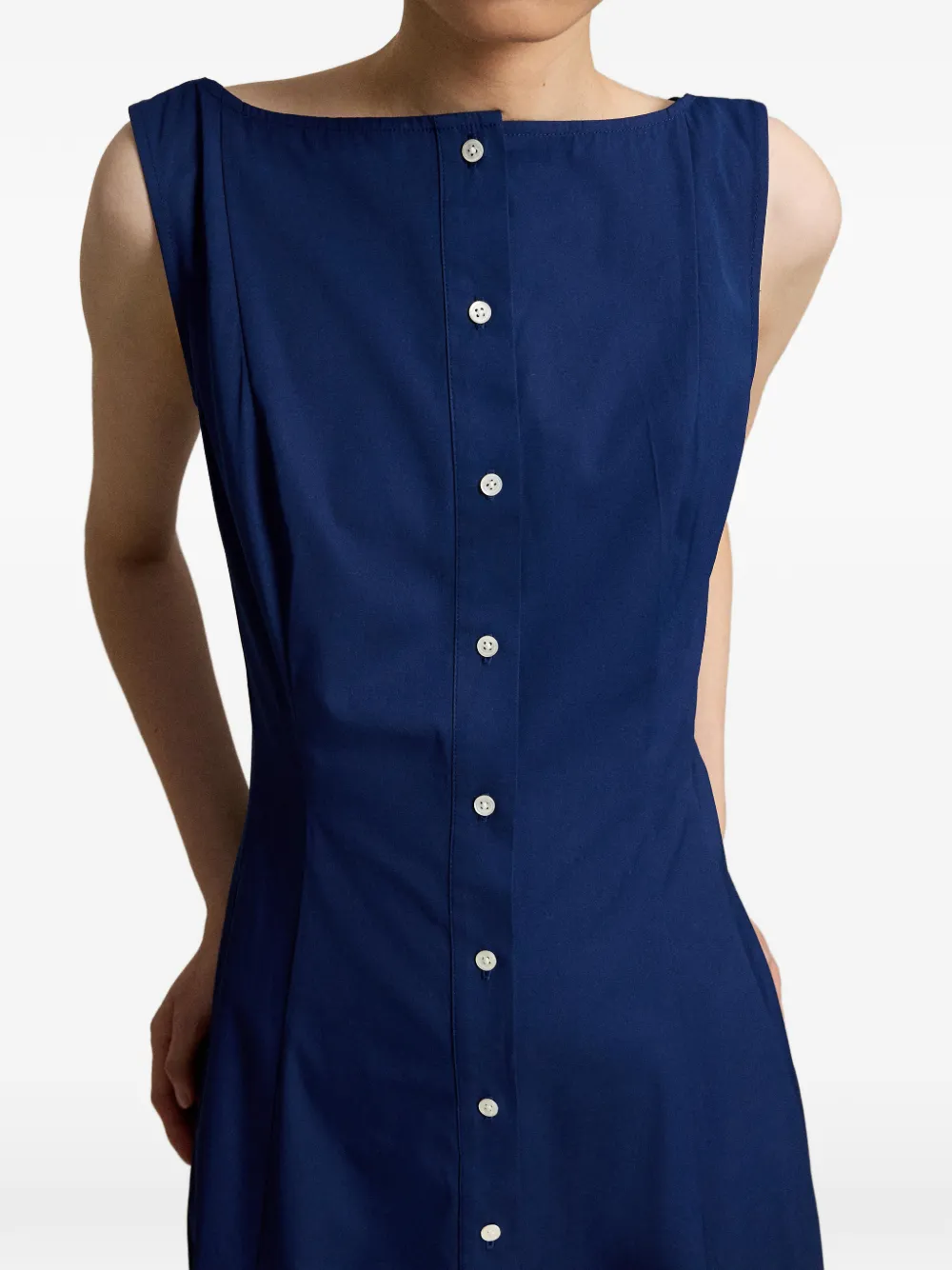 Polo Ralph Lauren Maxi-jurk met boothals en knopen Blauw