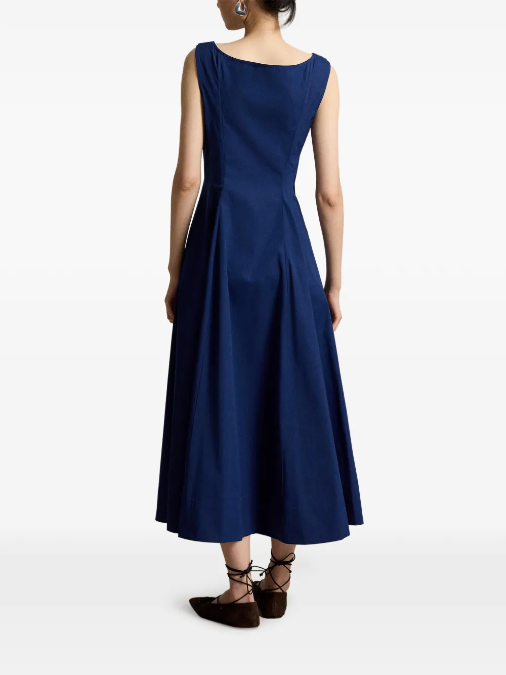 Polo Ralph Lauren Maxi-jurk met boothals en knopen Blauw