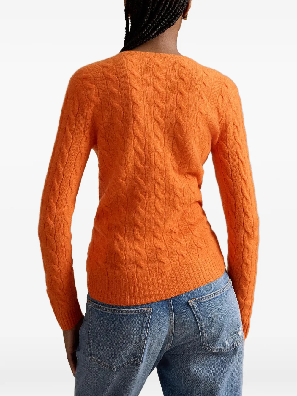Polo Ralph Lauren Kabelgebreide trui van kasjmier-wolblend Oranje