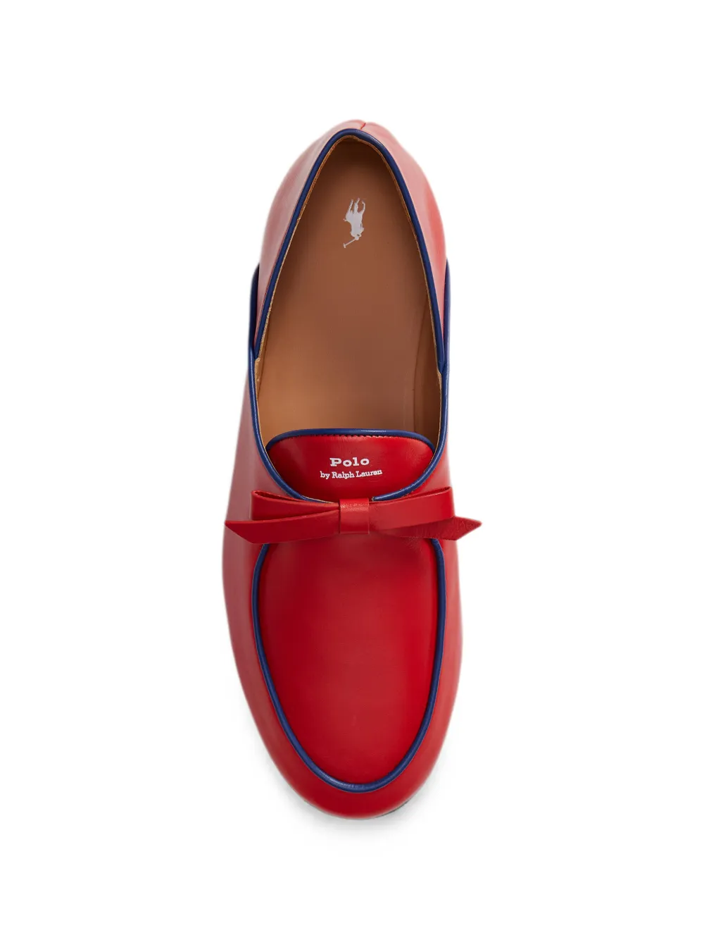 Polo Ralph Lauren Kalfsleren loafers met strik-detail Rood