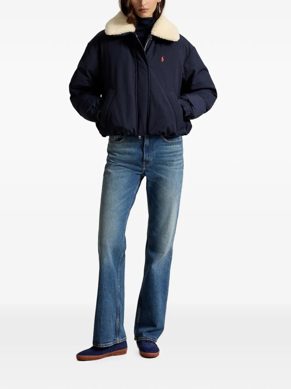 Polo Ralph Lauren Donsjack met hoge kraag Blauw