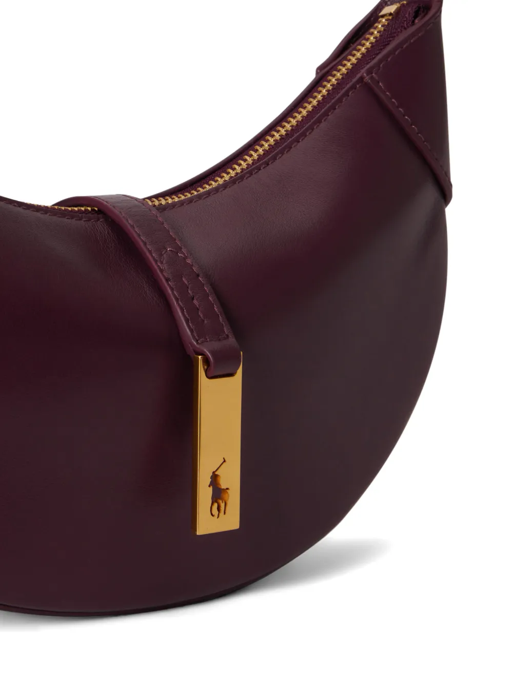 Polo Ralph Lauren Leren schoudertas met pony-plakkaat Paars