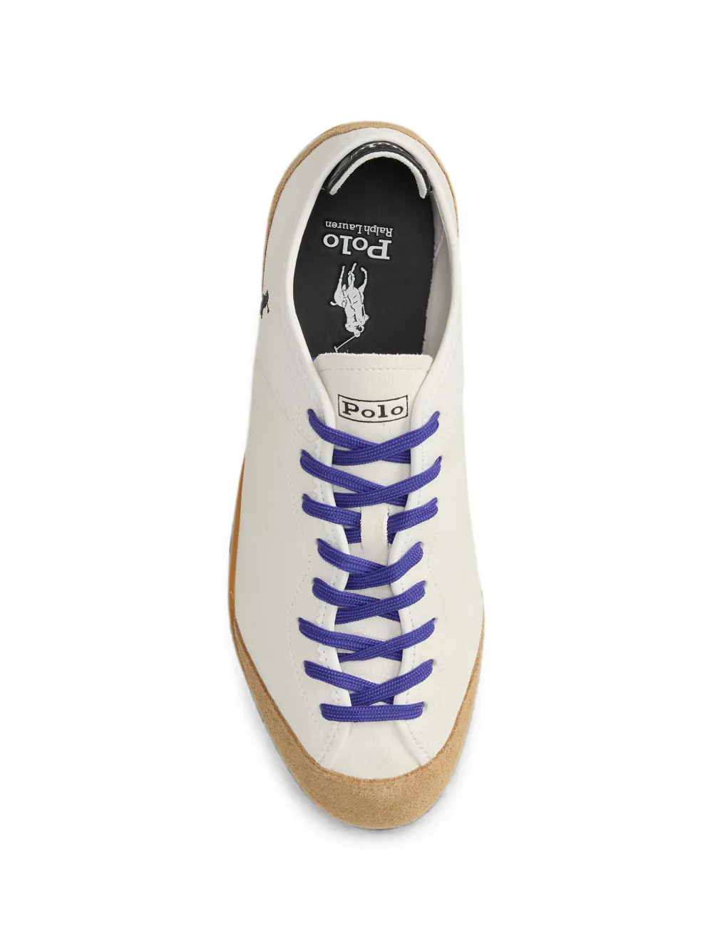 Polo Ralph Lauren Sneakers met suède vlakken en geborduurd logo Beige