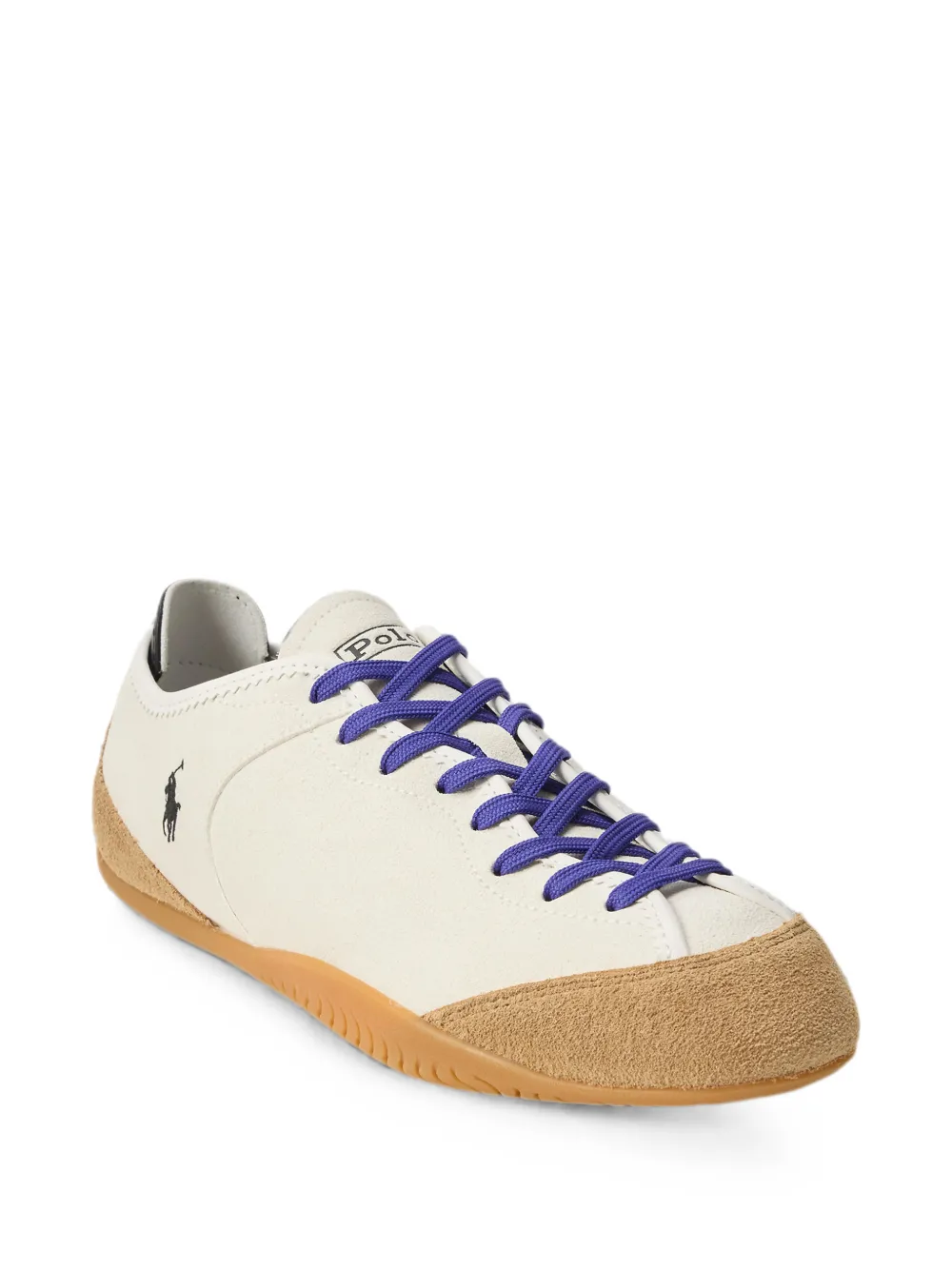 Polo Ralph Lauren Sneakers met suède vlakken en geborduurd logo Beige