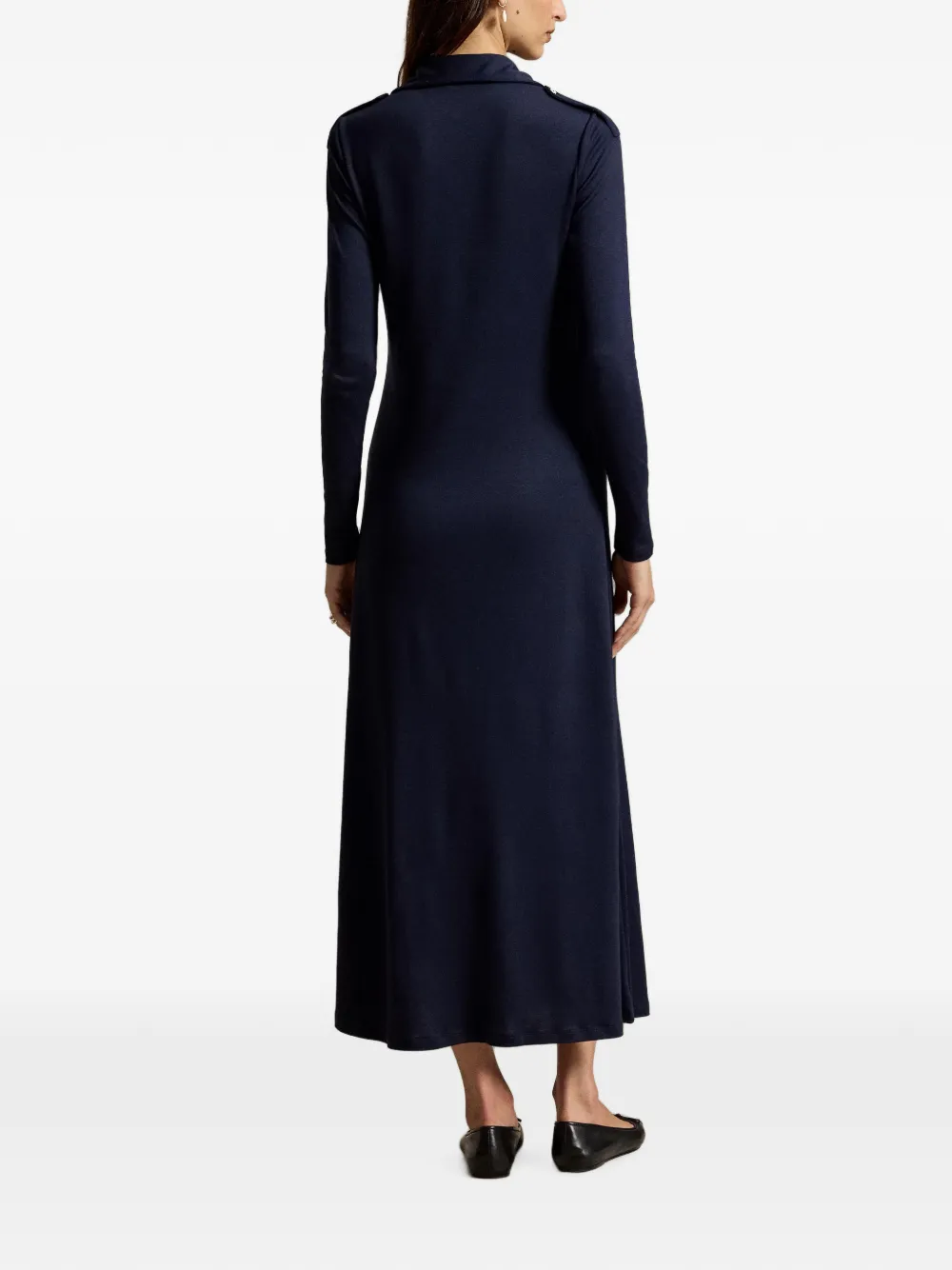 Polo Ralph Lauren Carmen maxi-jurk met zak Blauw