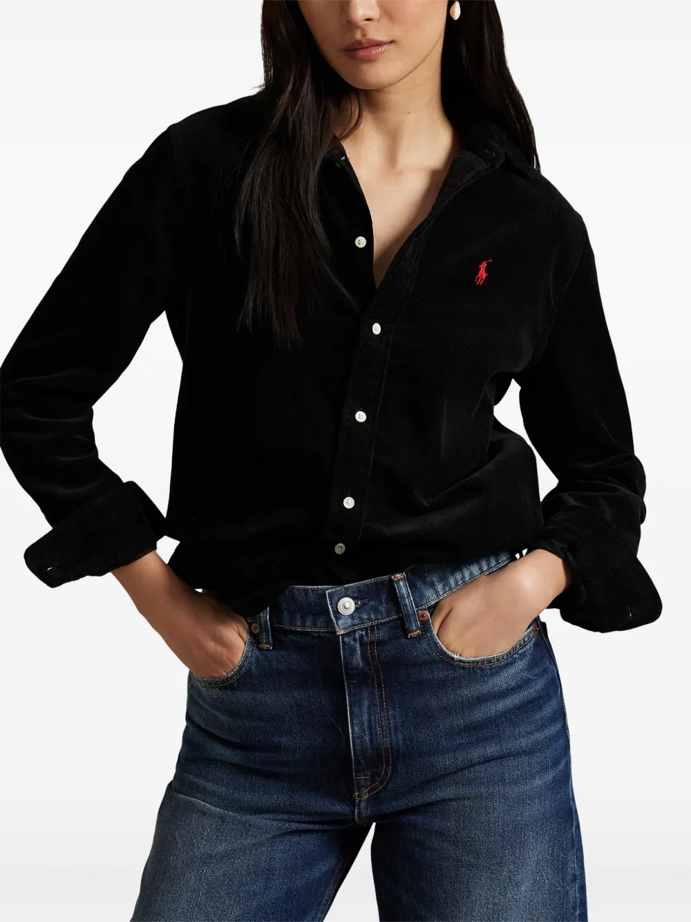 Polo Ralph Lauren Blouse met borduurwerk Zwart