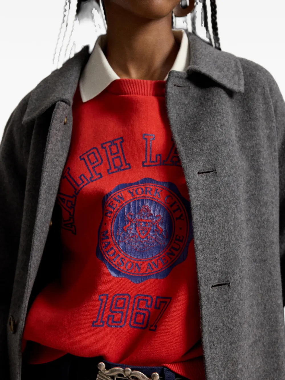 Polo Ralph Lauren Trui met gelaagde kraag en wapenschild Rood