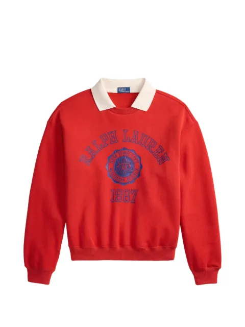 Polo Ralph Lauren crest-print layered-collar sweater